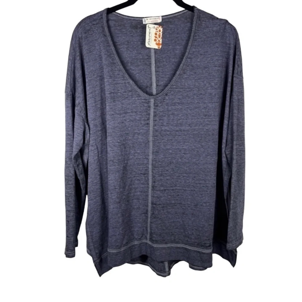 Free People Movement Split Side Open Pullover Burnout Tee Shirt Top Blouse M